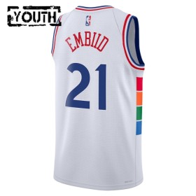 Maillot Basket Enfant Philadelphia 76ers Joel Embiid 2024-25 Nike City Edition Blanc Swingman